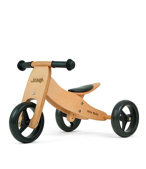 Milly Mally Jake Draisienne &agrave; Deux ou Trois Roues V&eacute;lo en Bois Natural