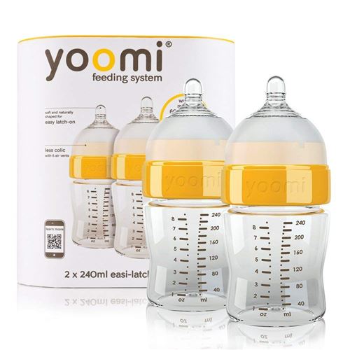Yoomi Lot de 2 biberons avec tétine à faible débit 227 ml