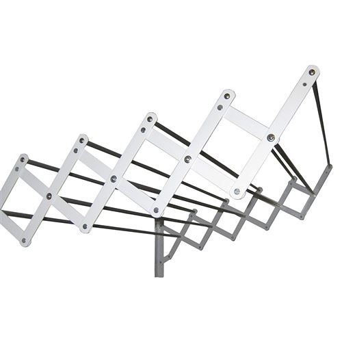 Sauvic 89755-Séchoir extensible, plastifié blanc avec 10 barres en aluminium, 80 cm.