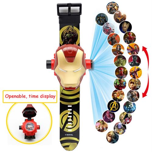 Montre 3D Projection numérique Iron Man cadeaux de Noël pour enfants jouets DreamWorks