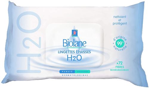 Biolane 72 Lingettes Epaisses H2O