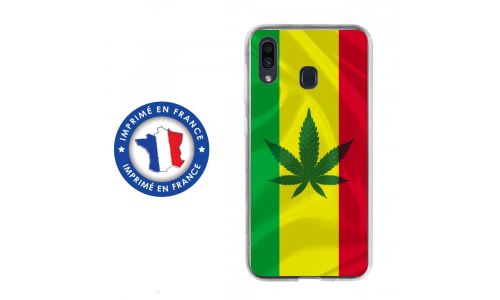Coque souple pour Samsung Galaxy A20 avec impression Motifs rasta