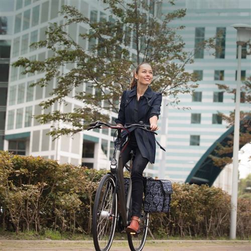 Willex Sacoches de vélo 36 L Arbres fantastiques Noir et marron 13961