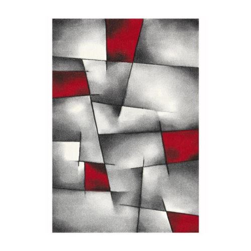 BRILLANCE Tapis de salon 160x230 cm rouge, noir et gris