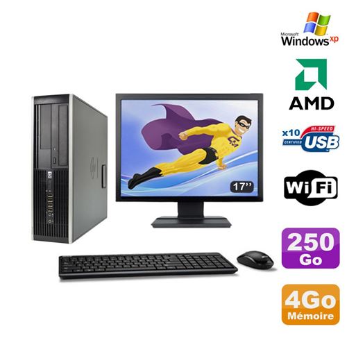 Pc hp compaq 6005 pro sff amd 3ghz 4go 250go graveur wifi windows xp 17' État correct - Hewlett-Packard reconditionné disponible sur Fnac
