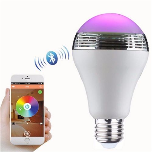 Lampe LED RGBW à Commande Bluetooth et Mini Haut-Parleur Bluetooth BL03 (Blanc)