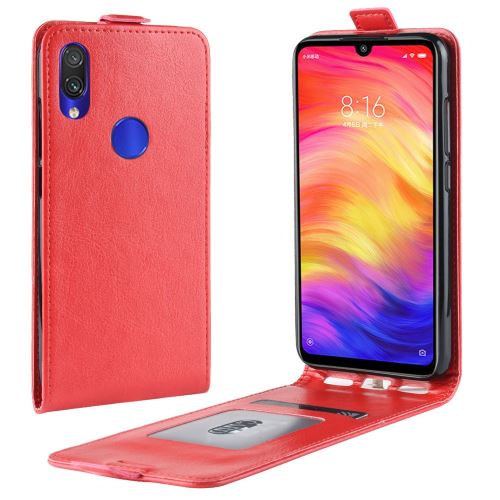 Etui en PU retournement vertical rouge pour votre Xiaomi Redmi Note 7