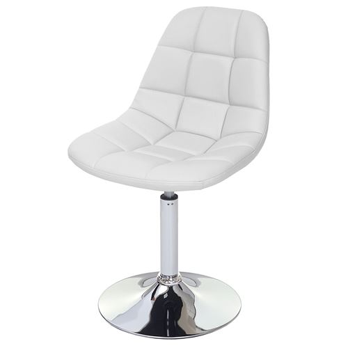 Mendler Blanc 2X Chaise De Salle À Manger Cascina, Fauteuil Pitovante, Chrome Similicuir - Image 3