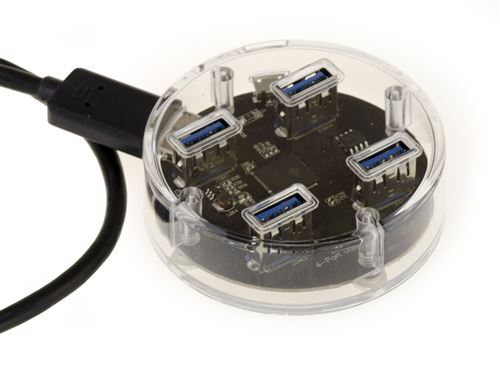 Multiprise (HUB) USB3.0 - 4 Ports Mini Format - Cristal