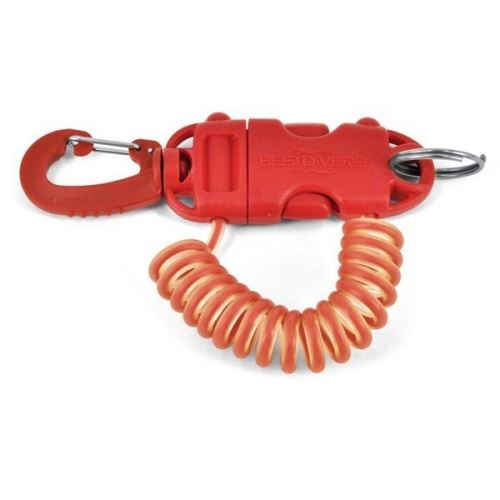 Dragonne Standard Rouge, Mousqueton Avec Ressort Inox 40 Mm