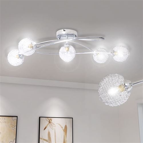 vidaXL Plafondlamp met gaasdraad kappen voor 5 x G9 peertjes