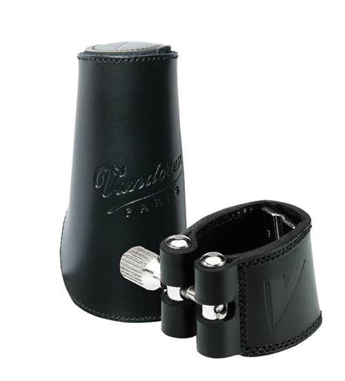 Ligature et couvre-bec en cuir de clarinette sib vandoren - lc21l