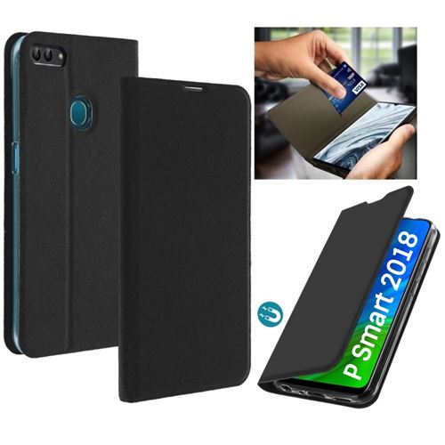 Etui Porte carte pour Huawei P Smart (2018) -Noir