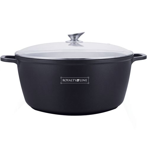 Royalty Line Rl-bs40m: Cocotte En Fonte Avec Couvercle En Verre - 40 Cm