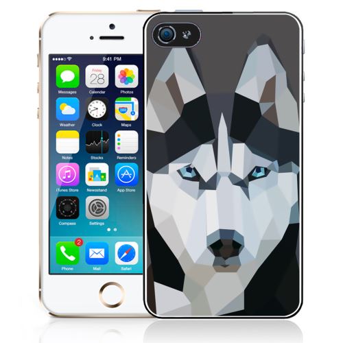 Coque pour iPhone 5C loup husky origami