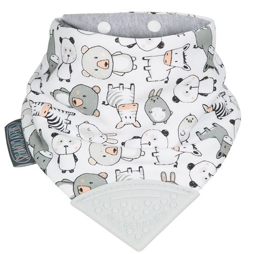Cheeky Chompers cc771163 Necker Chew Bandana – Panda Pals, blanc