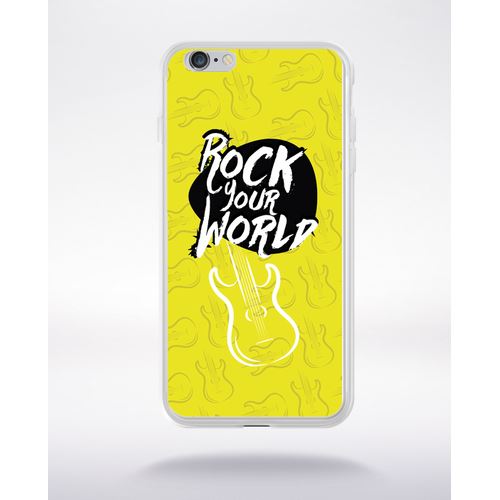 Coque Rock Your World Fond Jaune Compatible Iphone 6 Transparent