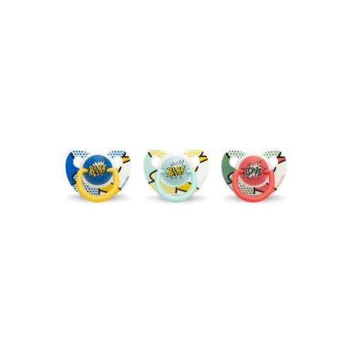 SUAVINEX Lot de 3 sucettes silicone physiologique arty baby +6 mois