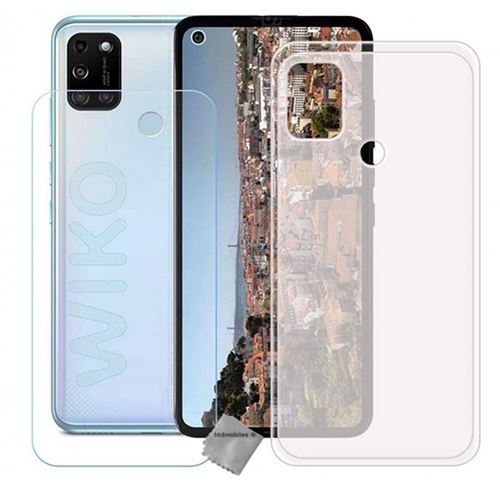 Coque silicone gel fine pour Wiko View 5 / View 5 Plus avec verre trempe - BLANC TRANSPARENT - htdmobiles