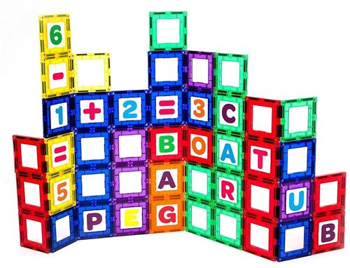 Playmags 80 pièces Carrelage magnétique Jeu de construction - Aimant  Windows - lettres, chiffres, ABC - Jeu chiffres et calcul - Achat & prix