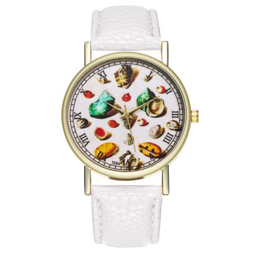 Montre à quartz T259-A pour hommes, montre de collection, illustration de la coquille classique classiqueblanc