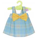 Habit poupee 42 cm nenuco : robe bleue avec des carreaux - vetement poupon