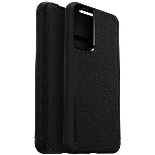 OtterBox Strada Series - Flip cover voor mobiele telefoon - leer, polycarbonaat - schaduwzwart - voor Samsung Galaxy S21 5G