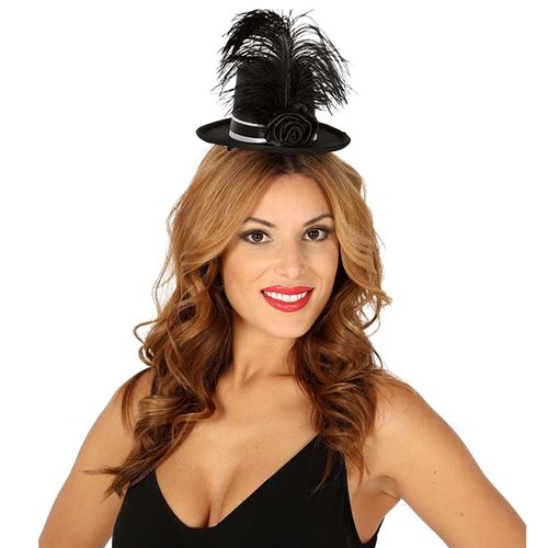 mini haut de forme brillant noir