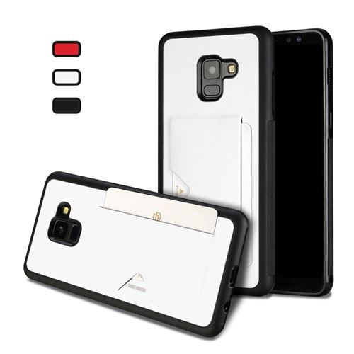Etui en PU poche carte blanc couché pour Samsung Galaxy A8 Plus (2018)