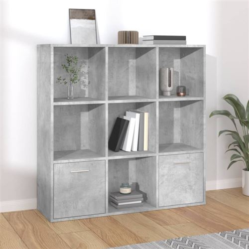 vidaXL Bibliothèque Gris béton 98x30x98 cm Aggloméré