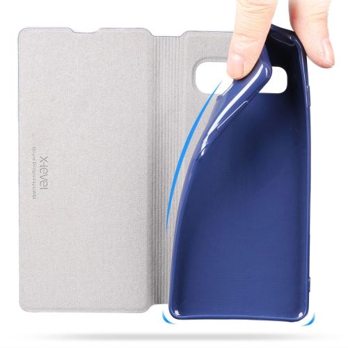 Etui en PU fib color ii slim stand bleu pour votre Samsung Galaxy S10