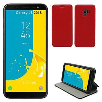 Samsung Galaxy J6 2018 Etui luxe rouge Ultra Slim Cuir Style