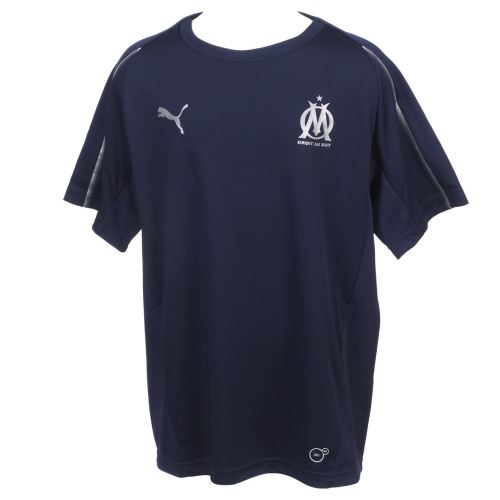 Tee shirt manches courtes Puma Om training jersey nv jr Bleu taille : 14ans réf : 78550