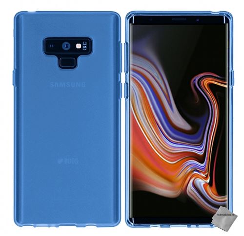 Housse etui coque pochette silicone gel fine pour Samsung Galaxy Note 9 avec verre trempe - BLEU
