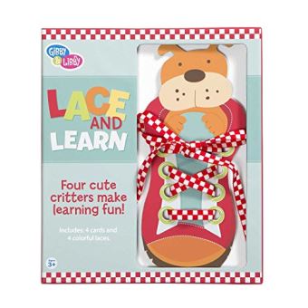 C.R. Gibson Gibby Libby Cute Critters Lace and Learn Cards (4 Count) - 1