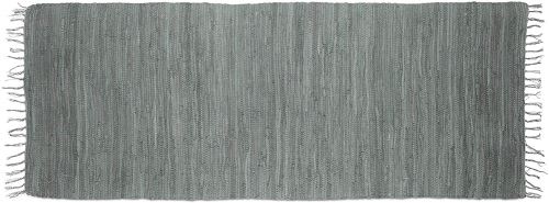 Relaxdays 10020461_586 Tapis de Couloir à Franges Coton Gris 80 x 200