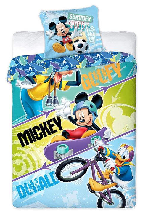 Disney enveloppe de couette Mickey Mouse Sports 140 x 200 cm multicolore