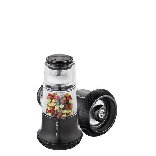 Moulin &agrave; poivre avec sali&egrave;re noir en acier inoxydable noir