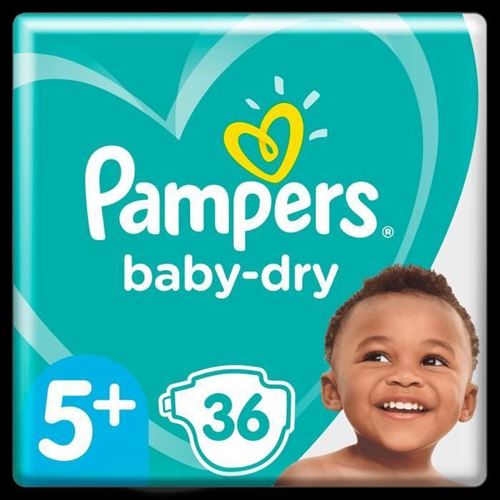 Pampers Baby-dry Taille 5+, 36 Couches