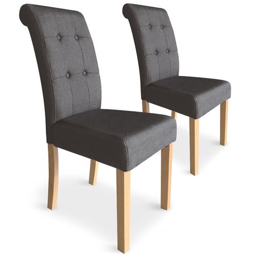 Lot de 2 chaises Adam Tissu Taupe