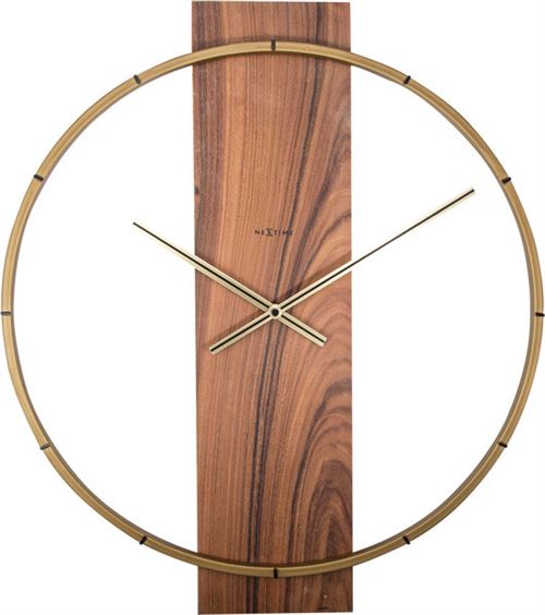 Horloge murale NeXtime NE-3195BR 50.8x58.2x4.3, Bois / Acier, Marron