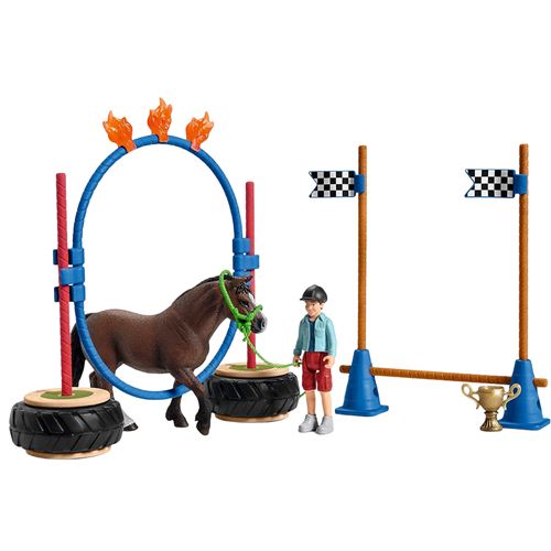 Schleich - Figurines et répliques - Set de Course d'Agilité avec Poney - Image 3