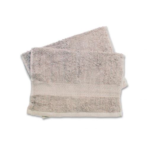Lot de 2 serviettes invités 30x40 cm DOUCEUR taupe 550gr/m2