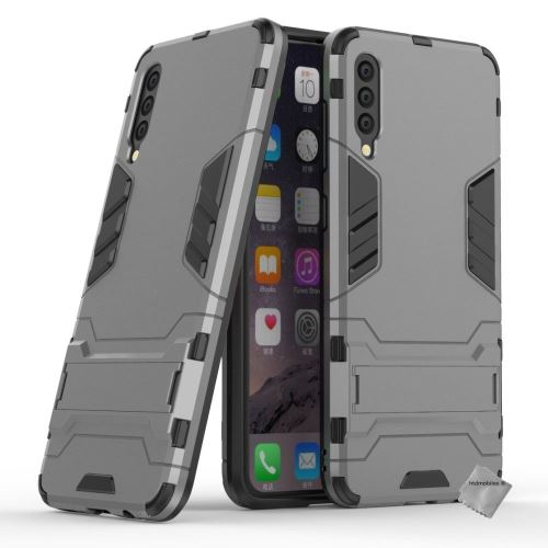 Housse etui coque rigide anti choc pour Samsung Galaxy A50 avec verre trempe - GRIS