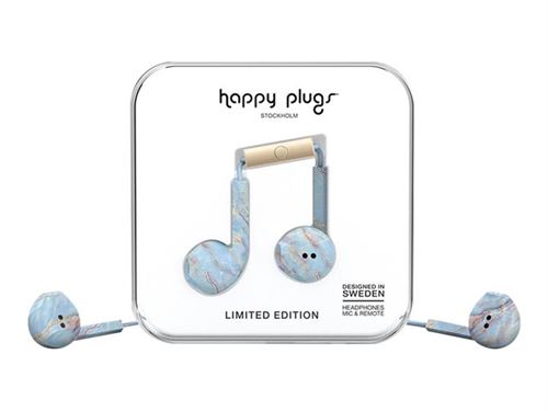 Happy Plugs Earbud Plus - Limited Edition - In-ear hoofdtelefoons met micro - oordopje - met bekabeling - 3,5 mm-stekker - blue quartz