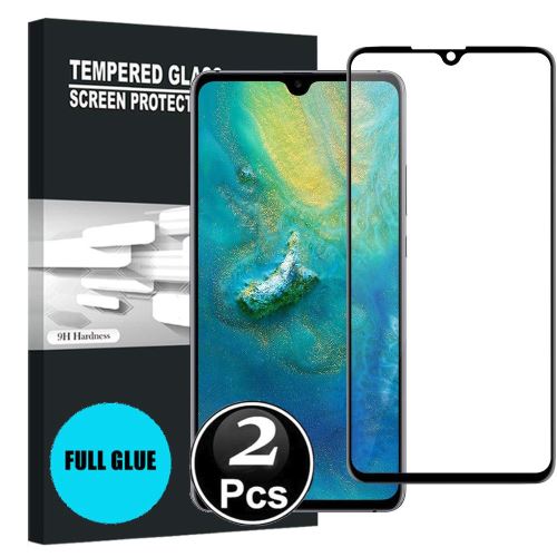 Huawei Mate 20 X Vitre protection d'ecran en verre trempé incassable protection integrale Full 3D Tempered Glass FULL GLUE - [X2-Noir]