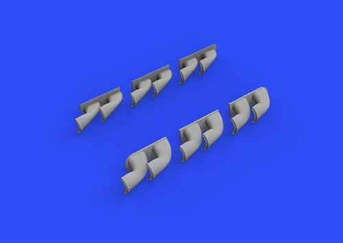 P-40 Exhaust Stacks Fishtail F.hasegawa - 1:32e - Eduard Accessories