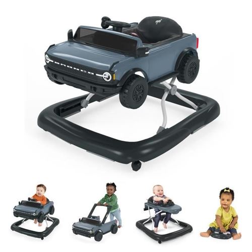 Trotteur et centre d'activités Ford Bronco 4-en-1 - Jouet de volant interactif et amovible - Gris - A partir de 6 mois