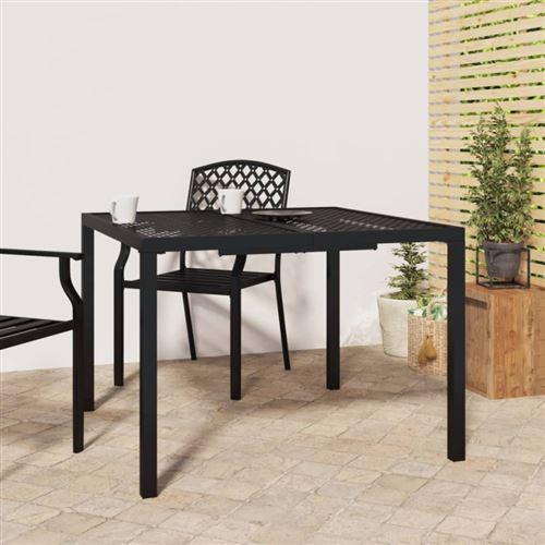 VIDAXL - Table de jardin - Acier - Anthracite - 100x100x72 cm - Image 2