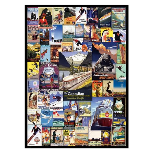 Puzzle Eurographics - Chemin de fer Canadien Pacifique - Affiche vintage, 1000 pièces